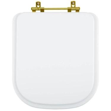 Imagem de Assento Sanitário Gap Branco Com Ferragem Dourada Para Roca - Pontto L
