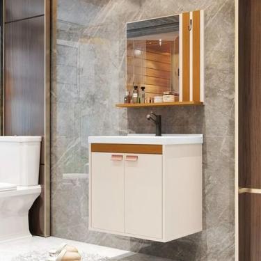 Imagem de Kit Banheiro Completo Palácio Balcão Cuba e Espelho cor Off White / Na