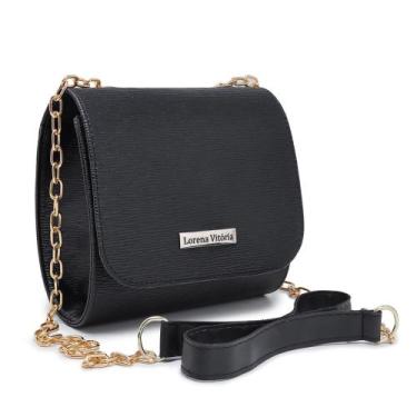Imagem de Bolsa feminina tira colo alça corrente - ZBOLSA, Preto
