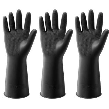 Imagem de Luvas para lavar louça ThxToms Reutilizáveis Latex Cleaning Black XL