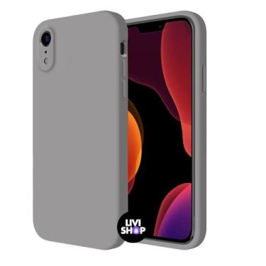 Imagem de Capa Case Capinha Para iPhone XR Silicone Com Bordas Elevadas Aveludada Forro Premium (CINZA)