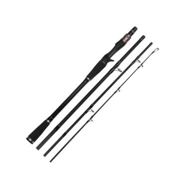 Imagem de Vara de pesca vara de pesca 4 seções isca vara de pesca H Power fibra de carbono isca de vara de viagem peso 14-35 g (1,8 m)