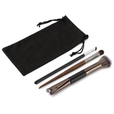 Imagem de 3 pincéis de contorno de nariz, pincel 2 em 1 em forma de U e pincéis de sombra e pincel inclinado angular, conjunto de pincéis de maquiagem para esculpir e definir o nariz, para iniciantes em