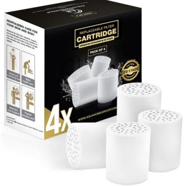 Imagem de Pacote de 4 cartuchos de filtro de reposição para chuveiro AquaHomeGro