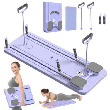 Imagem de Conjunto de prancha de Pilates JANUA Pilates Reformer 5 em 1 roxo