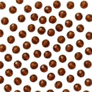 Imagem de Kit 200 Cristais Miçangas Marrom Facetada 8 Mm Umbanda Guia - Lua Míst