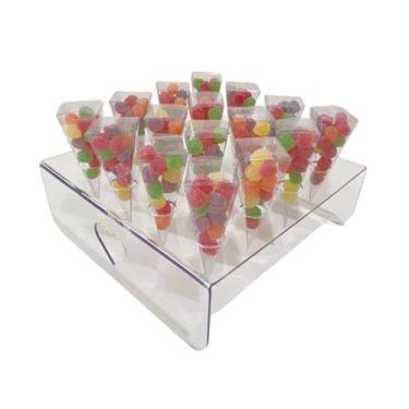 Imagem de Porta Cone Temaki Sorvete Casquinha Cascão Acrílico 16 Furos - Lúdica 