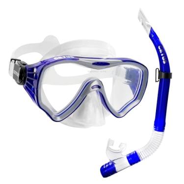 Imagem de Kit de Mergulho Máscara+respirador Cetus New Parma Pro - Azul