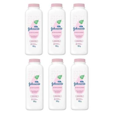 Imagem de Kit 6 Talco Johnson & Johnson Baby Dermo Protetor 100g - J&J