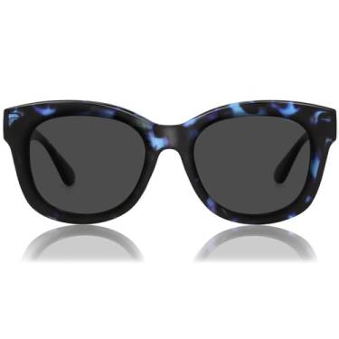 Imagem de JiSoo Óculos de sol femininos de leitura, grandes dimensões, óculos de sol 1,25, óculos de sol de designer não bifocais, azul escuro