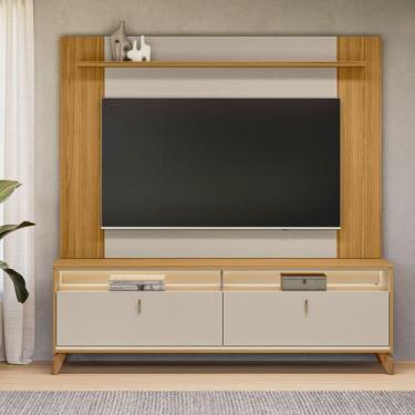 Imagem de Rack com Painel para Tv 55 Polegadas com Led Pés em Madeira Maciça Dub