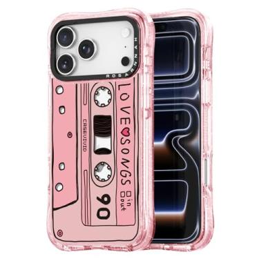 Imagem de Rosarnnah Capa fofa para iPhone Pro Max - Capa de telefone à prova de choque com proteção contra quedas de grau militar de 6 m - Design engraçado de fita cassete para 17 Pro Max (6,9 polegadas