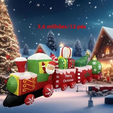 Imagem de Veículo Inflável De Natal Em Estilo Cartoon Para Decorações De Jardim 