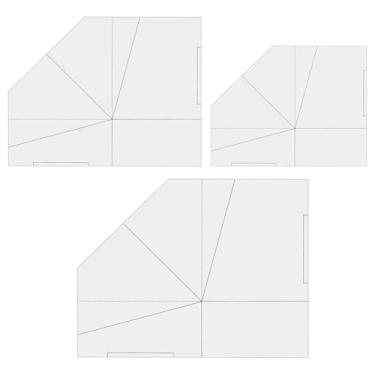 Imagem de Modelo de costura de cesta de alimentos dobrável de tecido, 3 peças, régua de corte de cesta, modelo de bolsa de estêncil de patchwork, modelo de bolsa de mão para confecção de bolsas DIY