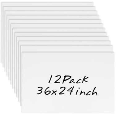 Imagem de Pacote com 12, 61 cm x 91 cm, grande placa de plástico ondulado branco cartaz em branco dupla face para venda de garagem ao ar livre, aluguel, festa de aniversário, decorações de guia