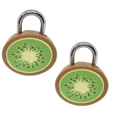 Imagem de Mini cadeado de frutas fofo com chaves - para caixa de joias, bolsa, mochila, armário, baú do tesouro, malas, armários, caixa de cartas, diário, caderno, etc. (2 peças - Kiwi)