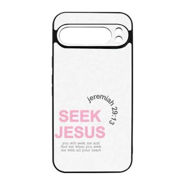 Imagem de qizjio Capa protetora de Jesus Cristão à prova de choque com versículo bíblico para Google Pixel 9 Pro XL