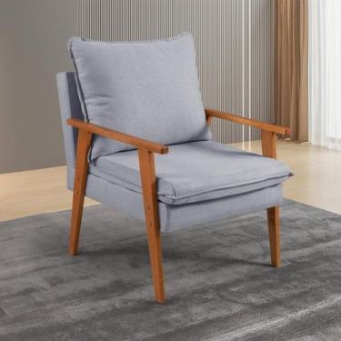 Imagem de Poltrona para Sala de Estar Decorativa Linho Efatá - Vicam Estofados