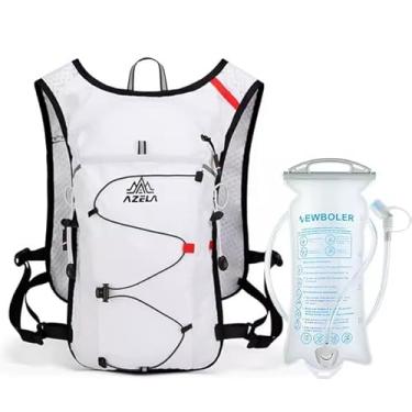 Imagem de Mochila de Hidratação, Colete Respirável com Refletivos, Bolsa de 2L, para Corrida, Trilha, Maratona e Ciclismo (Branco)