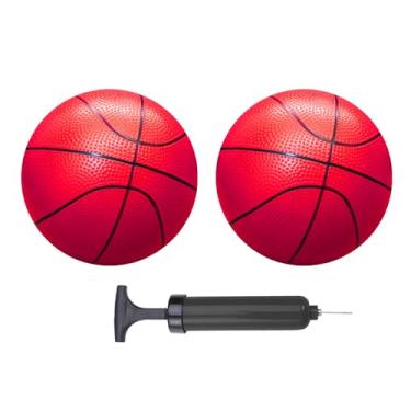 Imagem de ABAJI Conjunto de 2 mini bolas de basquete vermelhas de 12,7 cm com agulha de bomba, material durável para mini argola de 3 anos ou mais, crianças e adolescentes para piscina, ambientes internos e