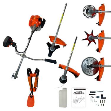 Imagem de Roçadeira Carbon Fak FAK520RB a Gasolina, 52cc, 2,5HP, Bipartida, com Kit de Acessórios