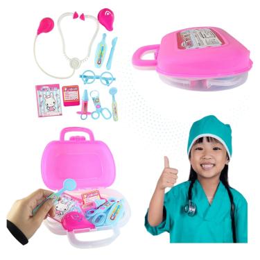 Imagem de Maleta Rosa de Médico com Acessórios 11 Peças