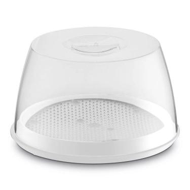 Imagem de Queijeira Com Tampa Acrílico E Grade Branca Uz Utilidades