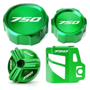 Imagem de Tampa de enchimento de óleo da tampa do reservatório de freio dianteiro traseiro da motocicleta compatível com Z750 Z 750 Z750S 2005 2006 2007 2008 2009 2010 2011 2012 (4-verde)