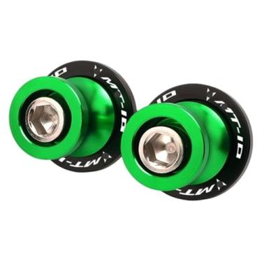 Imagem de BYYINGSUS Parafusos de suporte deslizantes de bobinas de braço oscilante de 6 mm acessórios de motocicleta compatíveis com Y&AMAHA MT03 MT09 MT10 MT 03 09 10 Mt03 Mt09 Mt10 (Verde Mt10)