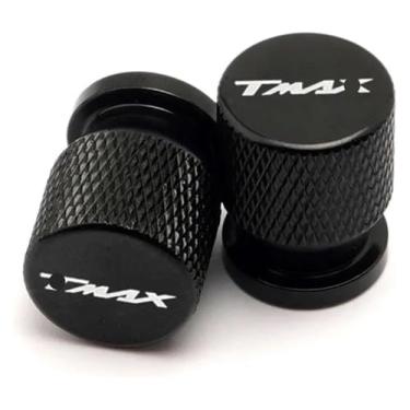 Imagem de Tampas de haste de válvula de pneu de roda capas herméticas compatíveis com T-Max 500 TMAX 500 560 TMax 530 (preto)