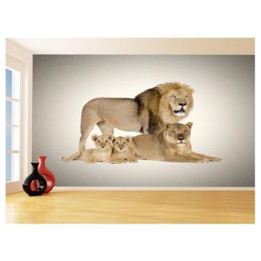 Imagem de Papel De Parede Animais Leão Família Filhotes 3,5M Anm525