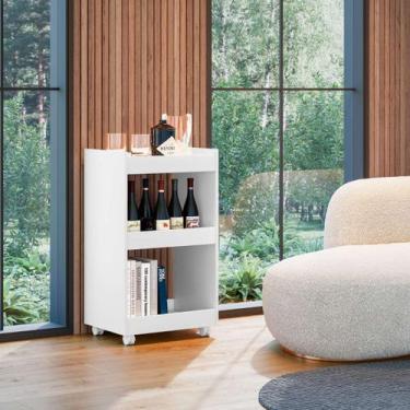 Imagem de Carrinho Auxiliar Multiuso Com Rodízios 2 Nichos 63cm Organizador Cozi