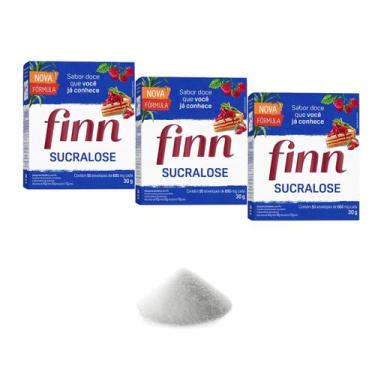 Imagem de Kit 3 Adoçante em Pó Sucralose Finn C50 Envelopes