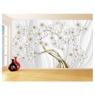 Imagem de Papel De Parede 3D Floral Textura Sala Flores 3,5M Xfl310