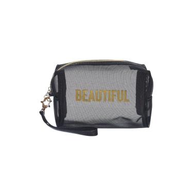 Imagem de Necessaire Qualis Transparente Pequena Ns2309 - Preto