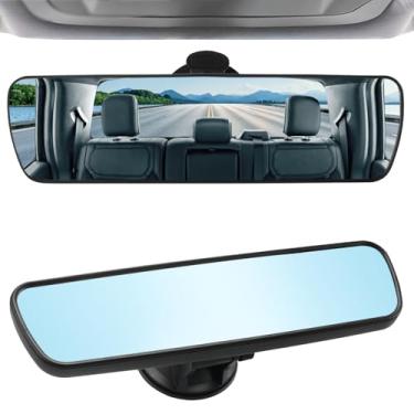 Imagem de LivTee Espelho retrovisor antirreflexo com ventosa ajustável, espelho retrovisor interno de carro universal HD para eliminar pontos cegos e reduzir o brilho de carros, SUVs e caminhões (ajustável em
