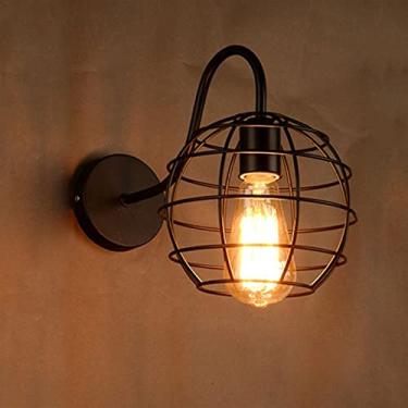 Imagem de Arandela moderna, arandela europeia, arandela industrial de ferro, arandela de metal preto, abajur de parede em V, retrô, E-dison E27 MI-NI, luminária de parede antiga compatível com cabecei