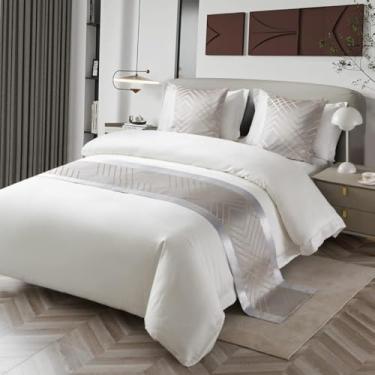 Imagem de Cachecol para cama de hotel, moderno, simples, colcha, decoração, algodão, linho, macio, proteção, quarto, cama, toalha de cama, cobertores, para solteiro, Queen, tamanho king, cinza||Apenas 2 fronhas