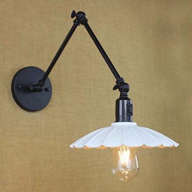 Imagem de Luminária de parede ajustável em V - Luminária de parede com acabamento preto de 9,5" com borda recortada preta e interruptor (branco)