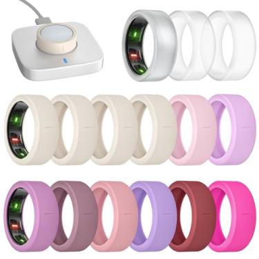 Imagem de BandRain Pacote com 15 capas de anel ultrafinas compatíveis com Oura Ring Gen 4/3, acessórios protetores de silicone antiarranhões para mulheres e homens (pacote com 15 - Conjunto 7, M para 11/12/13