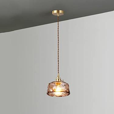 Imagem de Lustre pequeno de iluminação de cabeceira vintage, luminária pendente de sala de jantar de fazenda japonesa, luz de teto de vidro suspensa acima da pia da mesa de jantar, altura ajustável, para bar de