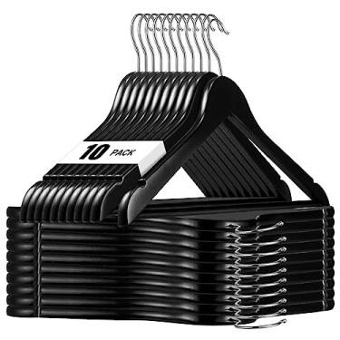 Imagem de Cabides de madeira, pacote com 20, cabides de madeira natural, acabamento liso, cabides de madeira para armário, resistentes, cabides de madeira maciça, cabides de terno para roupas, jaqueta, camisa