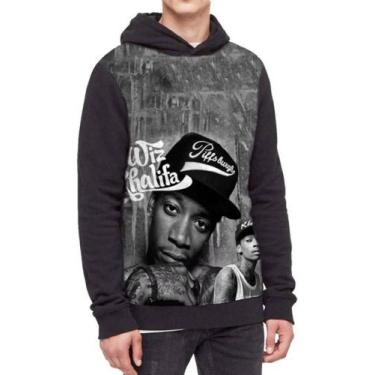 Imagem de Moletom Com Capuz Wiz Khalifa Ref:496 - smoke, Preto, GG