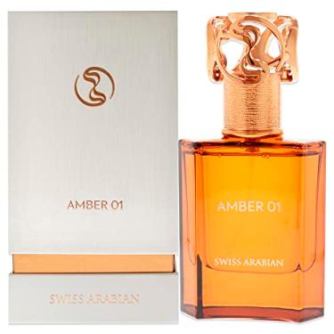 Imagem de Swiss Arabian Amber 01 – Produtos de luxo de Dubai – Fragrância de spray EDP pessoal de longa duração e viciante – Um aroma sedutor e característico – O perfume luxuoso da Arábia – 50 ml
