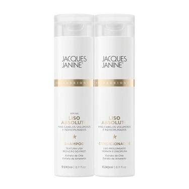 Imagem de Kit Jacques Janine Liso Absoluto Shampoo e Condicionador Desembaraçante Anti Frizz Liso Prolongado 240ml
