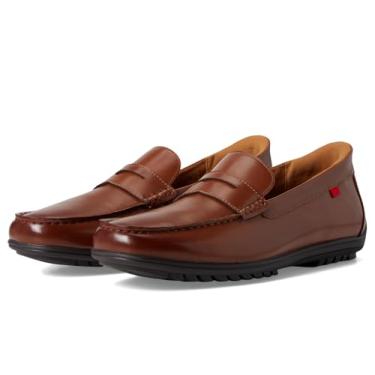 Imagem de Marc Joseph New York Mocassins masculinos casuais sem cadarço, Cognac Napa Leather, 10 Wide