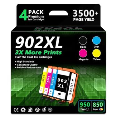 Imagem de Cartuchos de tinta preta 902XL, pacote combo compatível com HP 902 XL OfficeJet Pro 6978 HP902 HP902XL para 6968 6970 6962 6958 6975 6950 6963 6960 6954 6951 6956 6961 Impressora BK CMY 6963 6964 6966