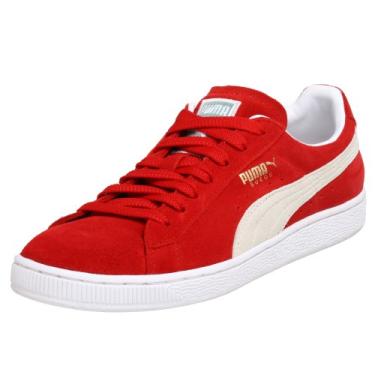 Imagem de Puma Suede Classic + Tênis masculino, cadarço vermelho/branco, tamanho 39