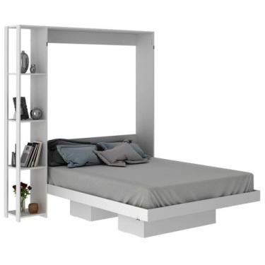 Imagem de Cama Retratil De Parede Casal Cm8014 Branco Branco - TECNO MOBILI