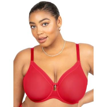Imagem de Curvy Couture Malha transparente feminina, cobertura total sem forro, suporte sexy plus size, Crantastic, 42DD